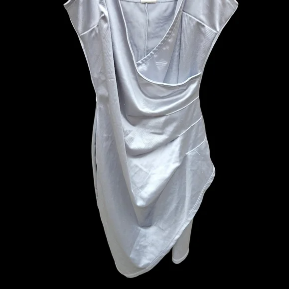 E.L.H STUDIO Elegant Silver Draped Dress Women Size S - Picture 4 of 15